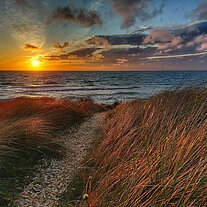 Sonnenuntergang am Ferienhaus