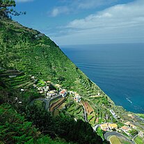 Porto Moniz mit Terassen am Berg