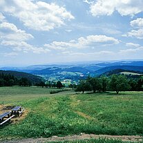 Blick von der Bismarckbaude nach Falkenberg