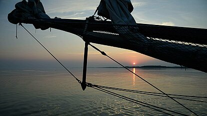 Segeltörn Rügen Møn Sonnenuntergang Klüver