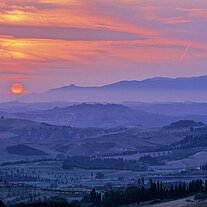 Sonnenuntergang in der nördlichen Toskana